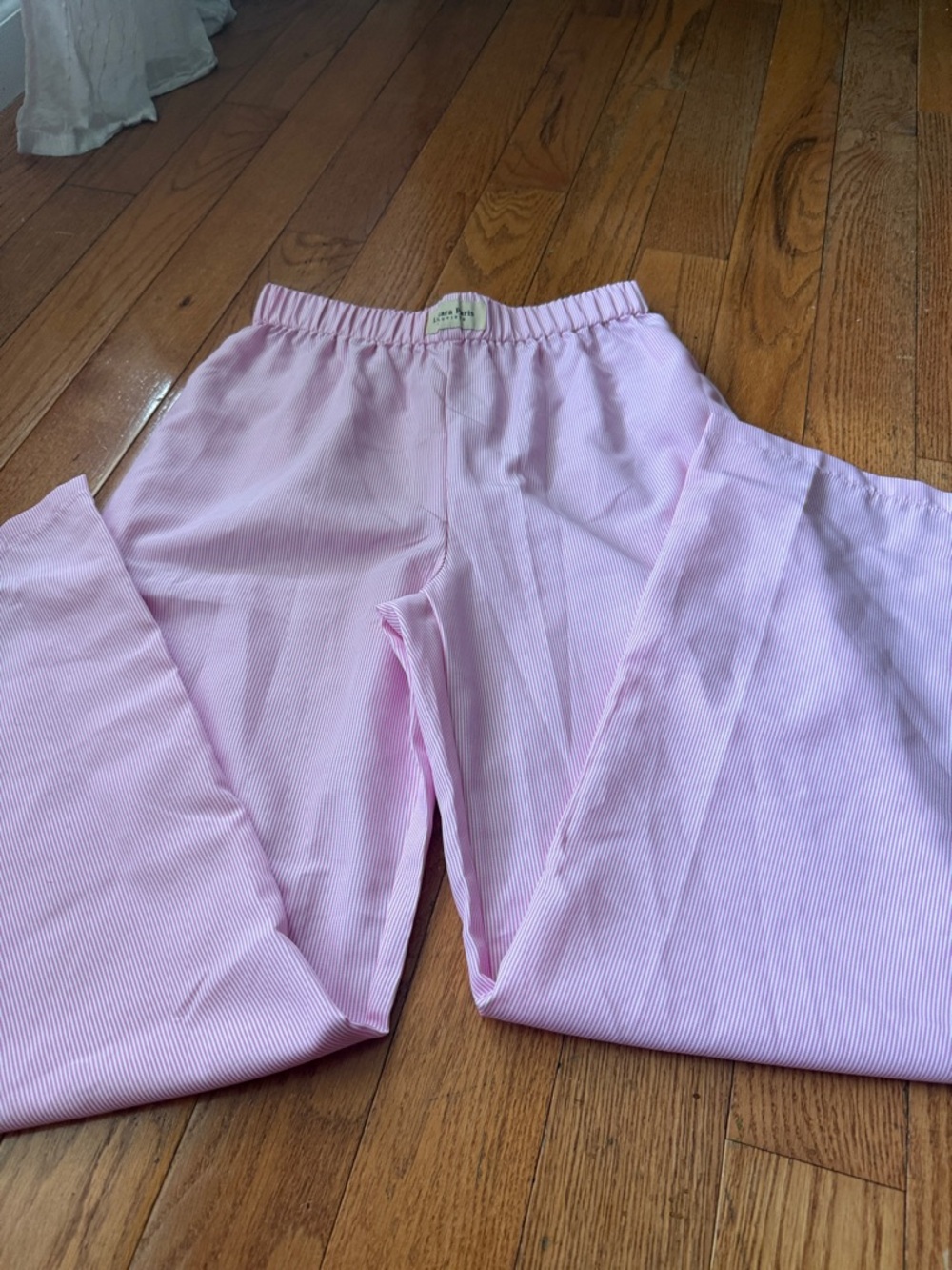 Soft Pink Wide-Leg Elastic-Waist Pants
